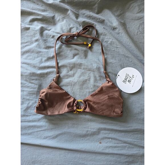 NWT Princess Polly NEVAEH SHINE Set(Bikini & Top) BROWN  size 2 - Picture 2 of 7